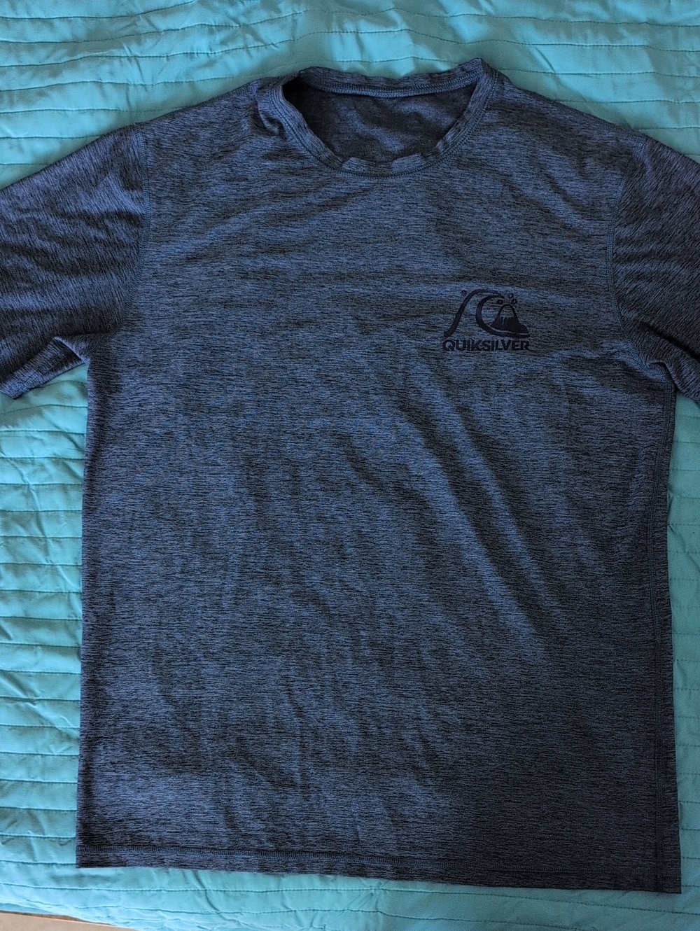 Quiksilver Men's Heather Navy Blue Short Sleeve Tee Rashguard
